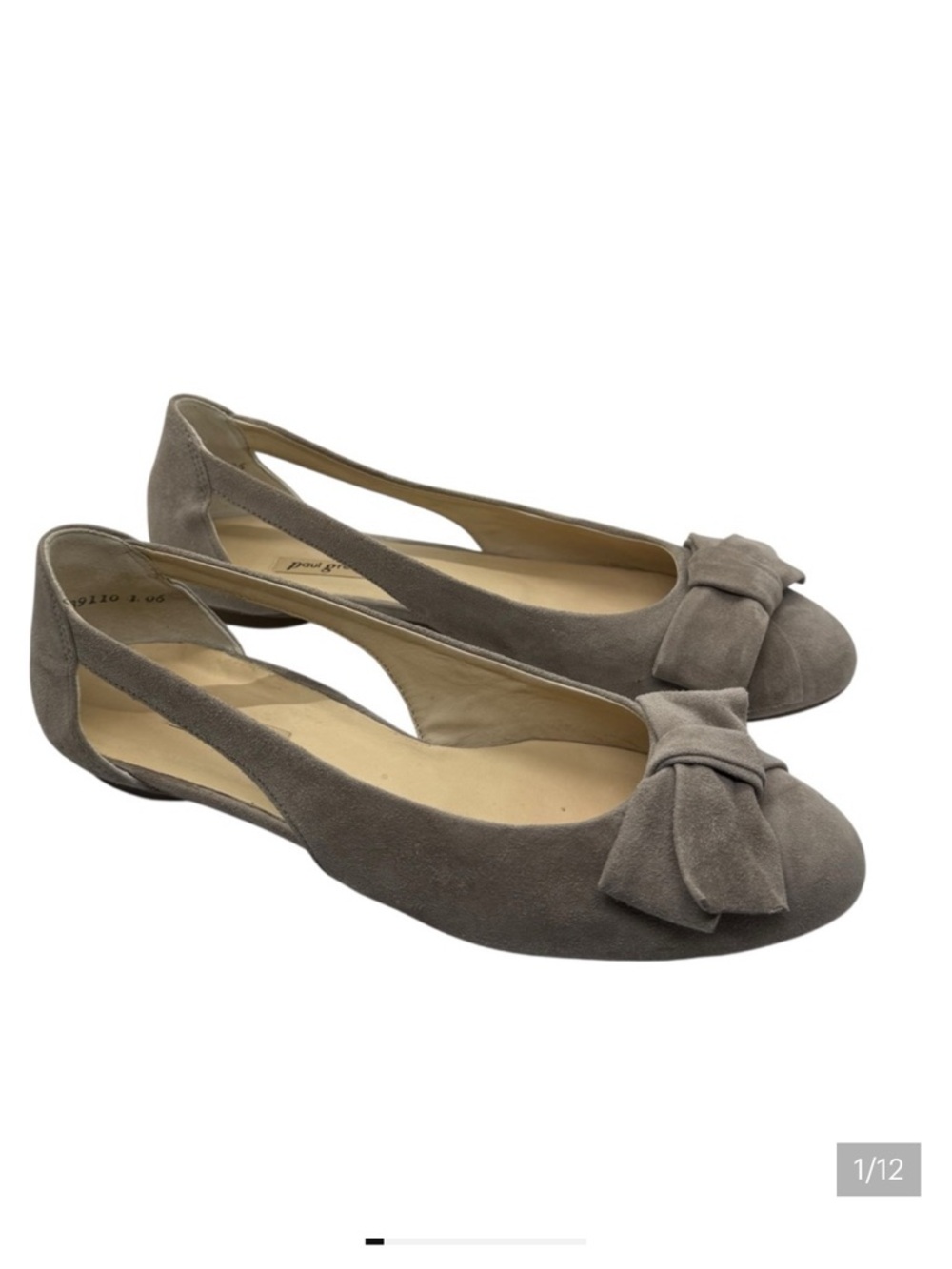 Paul Green Taupe Suede Bow Flats